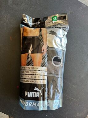 Puma Black Men's Performance Boxer Briefs 3-Pack
